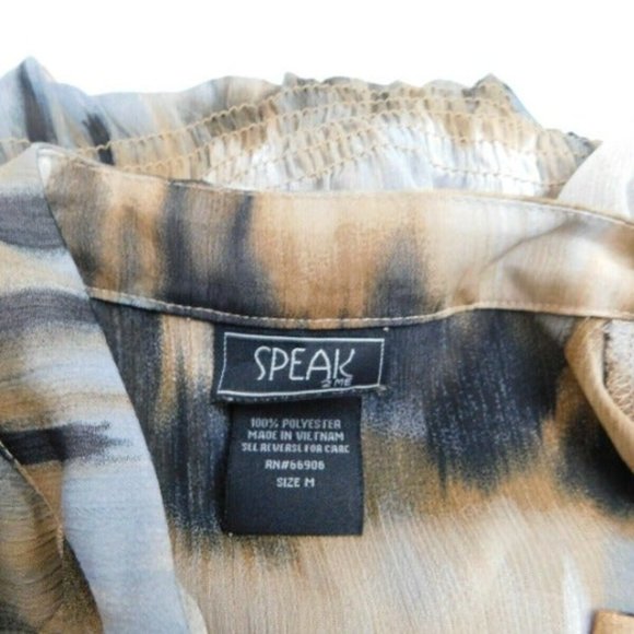 Speak 2 Me Ruffled Sleeve Front Top Med - Picture 8 of 12